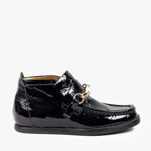 Acne Studios Kerin Patent Leather Loafer Boot - Picture 1 of 8